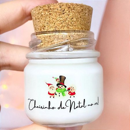 Mini Vela Aromática Lembrancinha Natal + Saquinho Organza