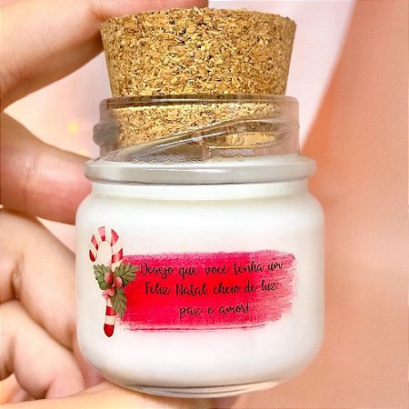 Mini Vela Aromática Lembrancinha Natal + Saquinho Organza