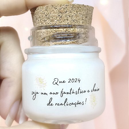 Mini Vela Aromática Lembrancinha Ano Novo + Saquinho Organza
