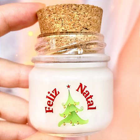 Mini Vela Aromática Lembrancinha Natal + Saquinho Organza