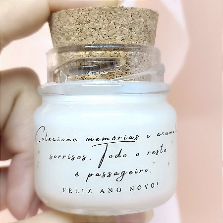 Mini Vela Aromática Lembrancinha Ano Novo + Saquinho Organza