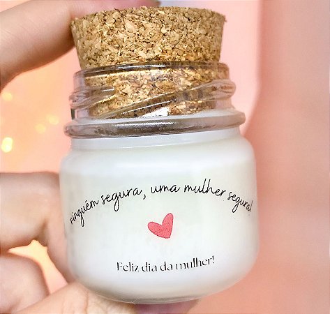 Mini Vela Aromática Lembrancinha Dia da Mulher + Saquinho Organza