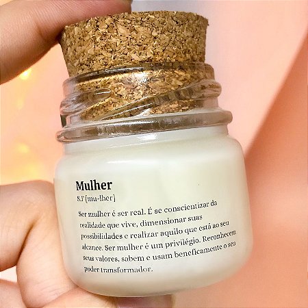 Mini Vela Aromática Lembrancinha Dia da Mulher + Saquinho Organza