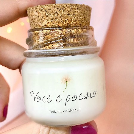 Mini Vela Aromática Lembrancinha Dia da Mulher + Saquinho Organza