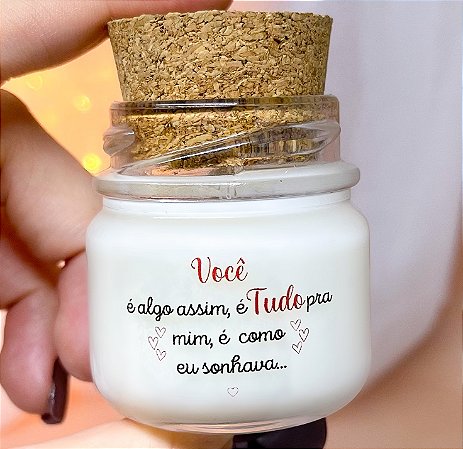 Mini Vela Aromática Lembrancinha Dia dos Namorados + Saquinho Organza