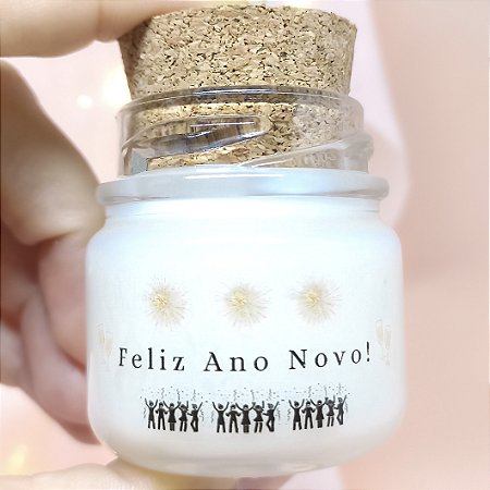 Mini Vela Aromática Lembrancinha Ano Novo + Saquinho Organza