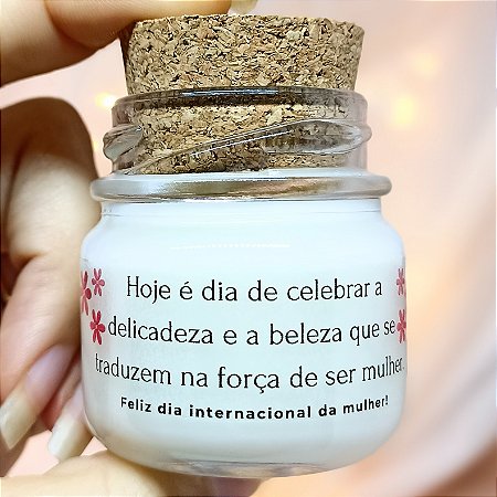 Mini Vela Aromática Lembrancinhas Dia da Mulher + Saquinho Organza