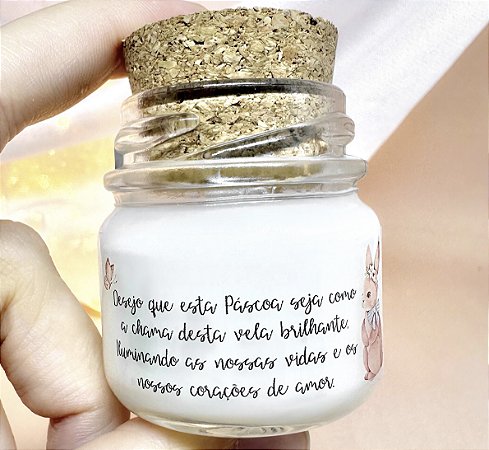 Mini Vela Aromática Lembrancinha Páscoa Especial + Saquinho Organza