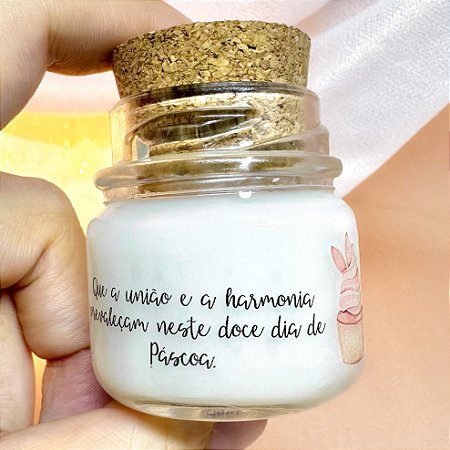 Mini Vela Aromática Lembrancinha Páscoa Especial + Saquinho Organza