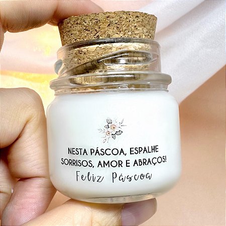 Mini Vela Aromática Lembrancinha Páscoa Especial + Saquinho Organza