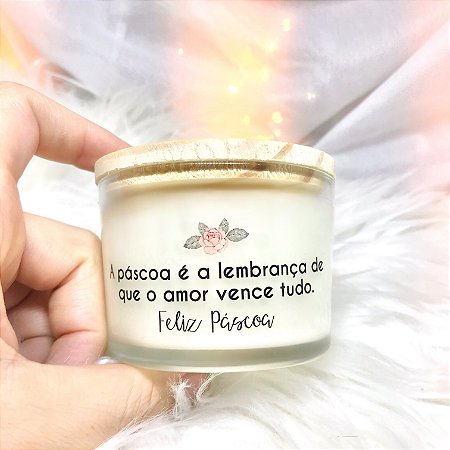 Vela Aromática Tampa Madeira Páscoa 110g