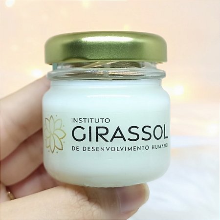 Mini Vela Aromática Brinde Corporativo Logomarca + Saquinho Organza