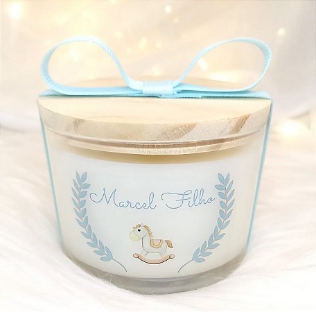 Vela Aromática Lembrancinha Maternidade Marcel 110g