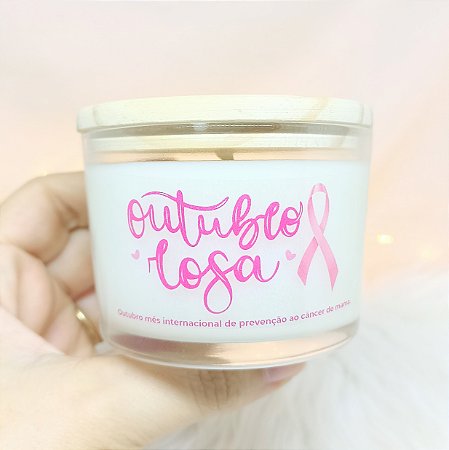 Vela Aromática Lembrancinha Outubro Rosa 110g