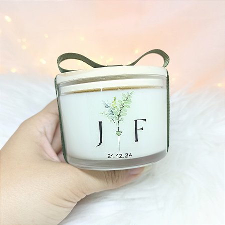 Vela Aromática Lembrancinha Casamento Fabiane 110g