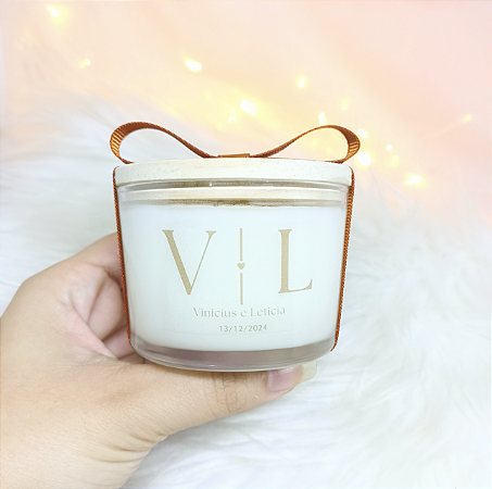 Vela Aromática Lembrancinha Casamento Letícia 110g