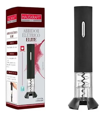 Saca Rolha Elétrico Recarregável Abridor De Vinho Elite 23cm - Haüskraft