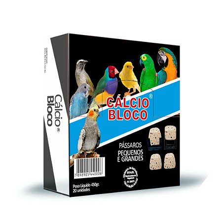 Cálcio Bloco Natural - Caixa C/ 20 Unidades - 450g