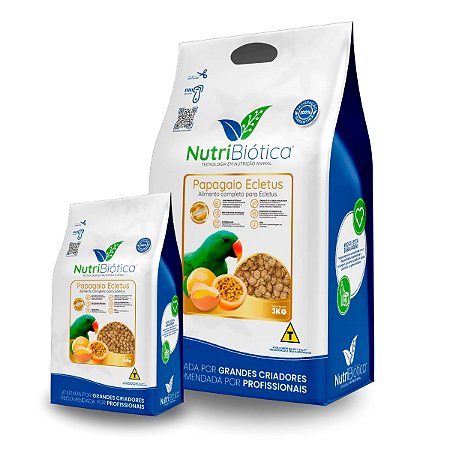 NUTRIBIÓTICA PAPAGAIO ECLETUS NATRUAL SUPER PREMIUM