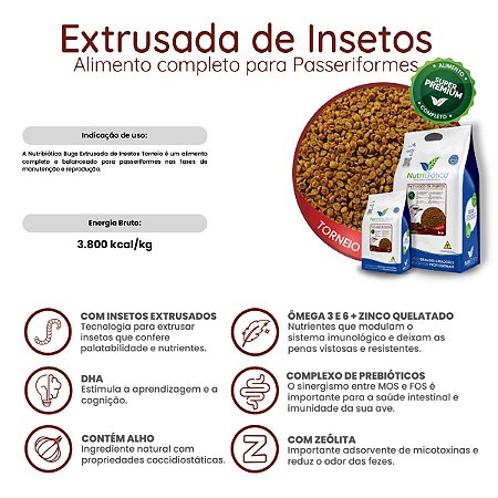 NUTRIBIÓTICA TRINCA FERRO EXTRUSADO INSETOS TORNEIO