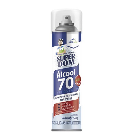 Alcool 70% Spray Aerossol Super Dom 300ml - Domline