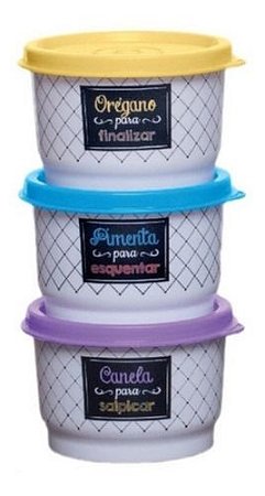 Kit Tupper Potinhos Bistrô - 3 peças
