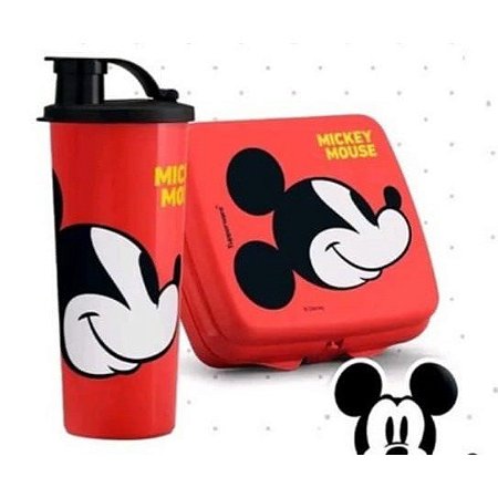 Conjunto Copo com Bico 470 ml + Porta Sanduíche Mickey
