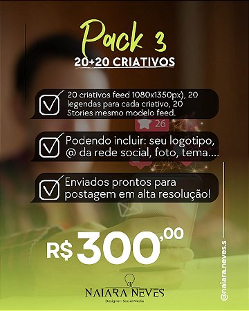 Pack 3 Criativo rede social/divulgação/mídia digital
