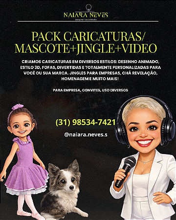 Pack Caricatura/Mascote+Jingle+Vídeo