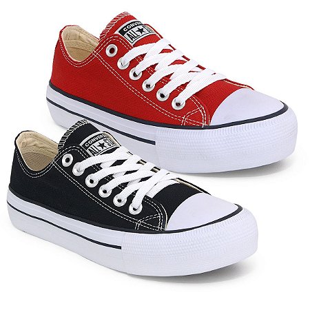 Tênis Converse All Star Vermelho + Preto - Loja de Calçados Online | Z7  Shoes