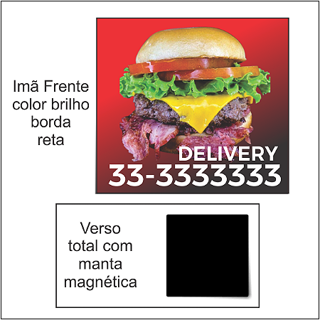 Imã Geladeria 4,5x5cm couchê 250g todo imantado e colorido 1000 unidades