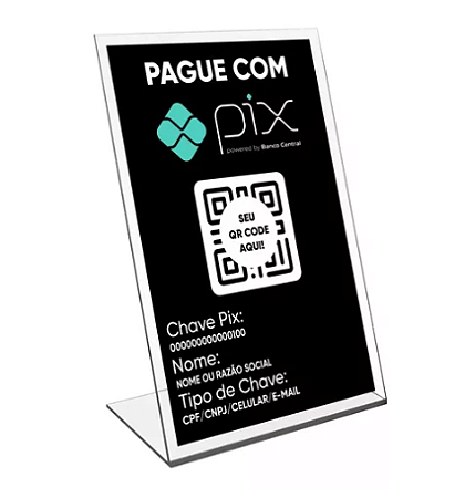 PLACA ACRÍLICO PIX QRCODE 20X15