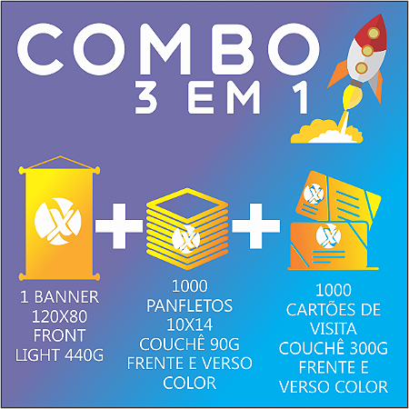 PROMOÇÃO COMBO 3 EM 1  PANFLETO + BANNER + CARTÃO DE VISITA CONFIRA!