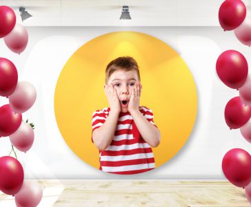 PAINEL DE FESTA EM TECIDO FORMATO REDONDO 1400X1400MM