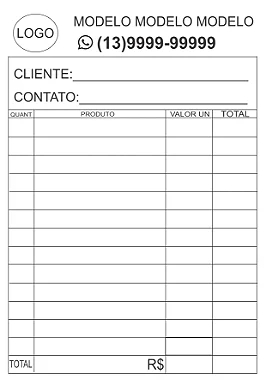 Bloco de pedidos ou recibo 10x15 autocopiativos 10 Blocos com 100 folhas 2 vias