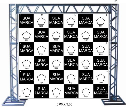 BACKDROP LONA 3X3 ALTO PADRÃO IMPRESSÃO COM ACABAMENTO