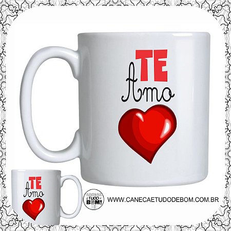 CANECA PERSONALIZADA TE AMO 325ML CERÂMICA