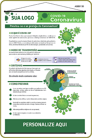 BANNER INFORMATIVO E DIDÁTICO SOBRE O COVID 19 CORONAVIRUS PERSONALIZADO COM SUA LOGO