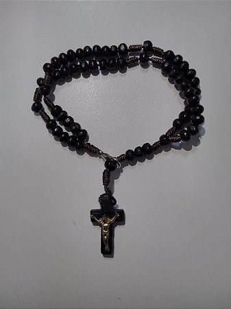 TERÇO DE PULSO C/ CRUZ PRETO