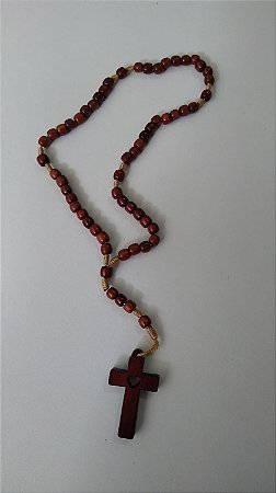 TERÇO PAU BRASIL CORAÇAO MINI T96