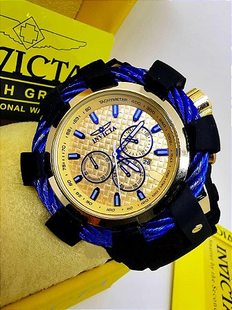 Relógio Masculino Invicta Bolt Dourado Azul Pulseira de Borracha - MegaRoup  Eletro - Roupas, eletrônicos, relógios, smartwatch, jaquetas, blusas,  chinelos