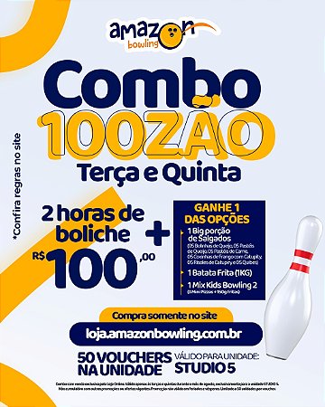 ST5 - PROMO DE AGOSTO 100ZÃO - 02 horas de Boliche + Itens de sua escolha *Consulte as regras na descrição*