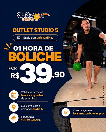 OUTLET STUDIO 5: 01H BOLICHE | TERÇAS E QUINTAS *Consulte as regras na descrição*