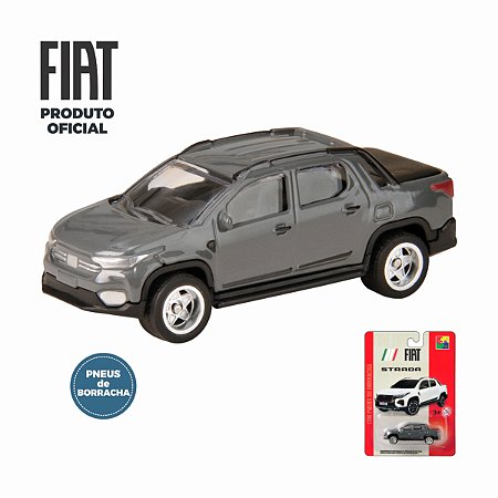 Fiat Strada cinza CKS - Escala 1/64 - Pneus de Borracha