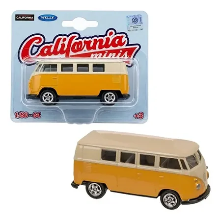 Kombi Corujinha Amarela - California Minis - Welly - 1/64