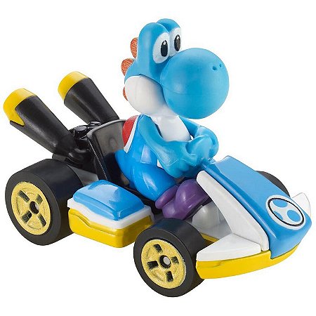 Yoshi Azul Claro - Standard Kart - Hot Wheels 1/64 - Mario Kart