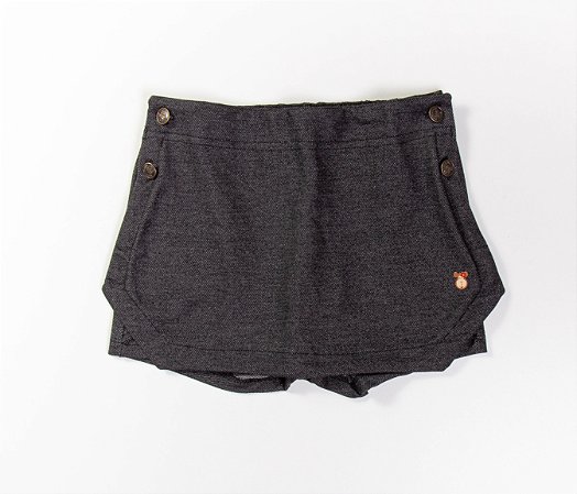 short saia preto infantil