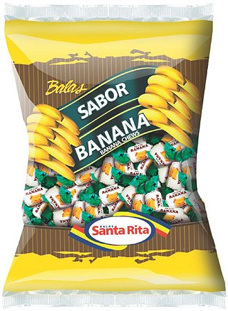 Bala Mastigável Banana 600 g - Santa Rita