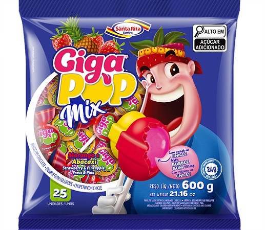 Pirulito GigaPop Sortido 600g - Santa Rita