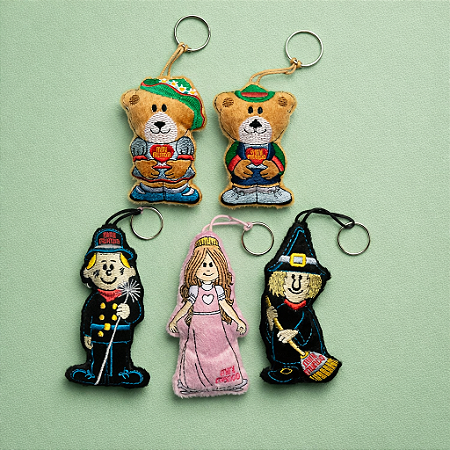 Chaveiro Tecido Personagens - Unidade